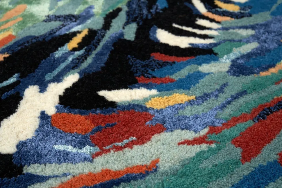 Dywan Flores Blue 200 x 300 cm Handmade