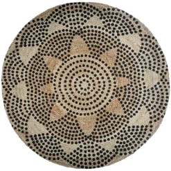 Dywan Living 120cm czarne kropki