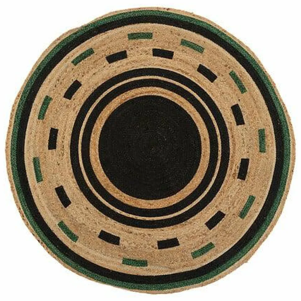 Dywan Malakite okrągły czarny/naturalny