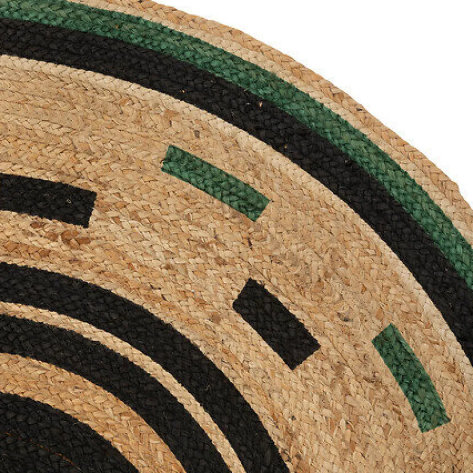 Dywan Malakite okrągły czarny/naturalny