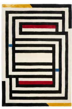 Dywan Maze Black 160 x 230 cm Handmade