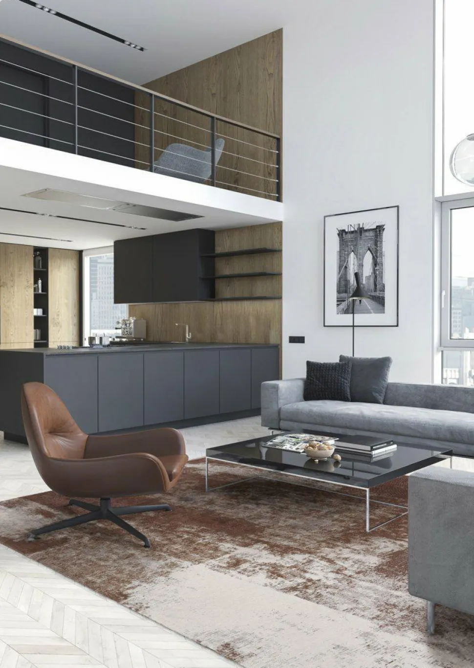 Dywan Rust Grey 200x300 Carpet Decor Magic Home