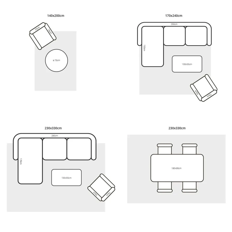 Dywan Shaggy Dots szary 140x200cm
