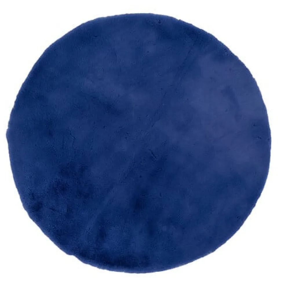 Dywan ze sztucznego futerka 80 cm granatowy