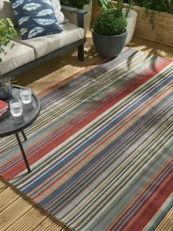 Dywan zewnętrzny Spectro Stripes Teal Sedonia Rust 200x280cm