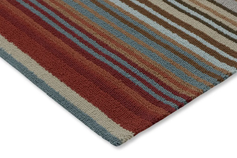 Dywan zewnętrzny Spectro Stripes Teal Sedonia Rust 250x350cm
