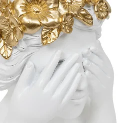 Figurka w kształcie głowy kobiety 22 cm   biała