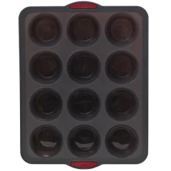Forma na 12 muffinek silikonowa szara