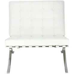 Fotel BA1 biała eko skóra inspirowany Barcelona