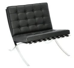 Fotel BA1 insp. Barcelona skóra naturalna czarna inspirowany Barcelona