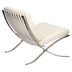 Fotel BA1 skóra naturalna biała inspirowany Barcelona