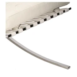 Fotel BA1 skóra naturalna biała inspirowany Barcelona