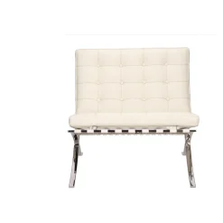 Fotel BA1 skóra naturalna biała inspirowany Barcelona