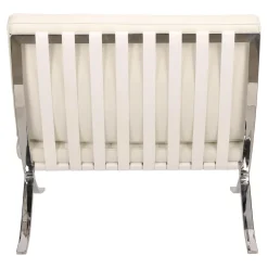 Fotel BA1 skóra naturalna biała inspirowany Barcelona