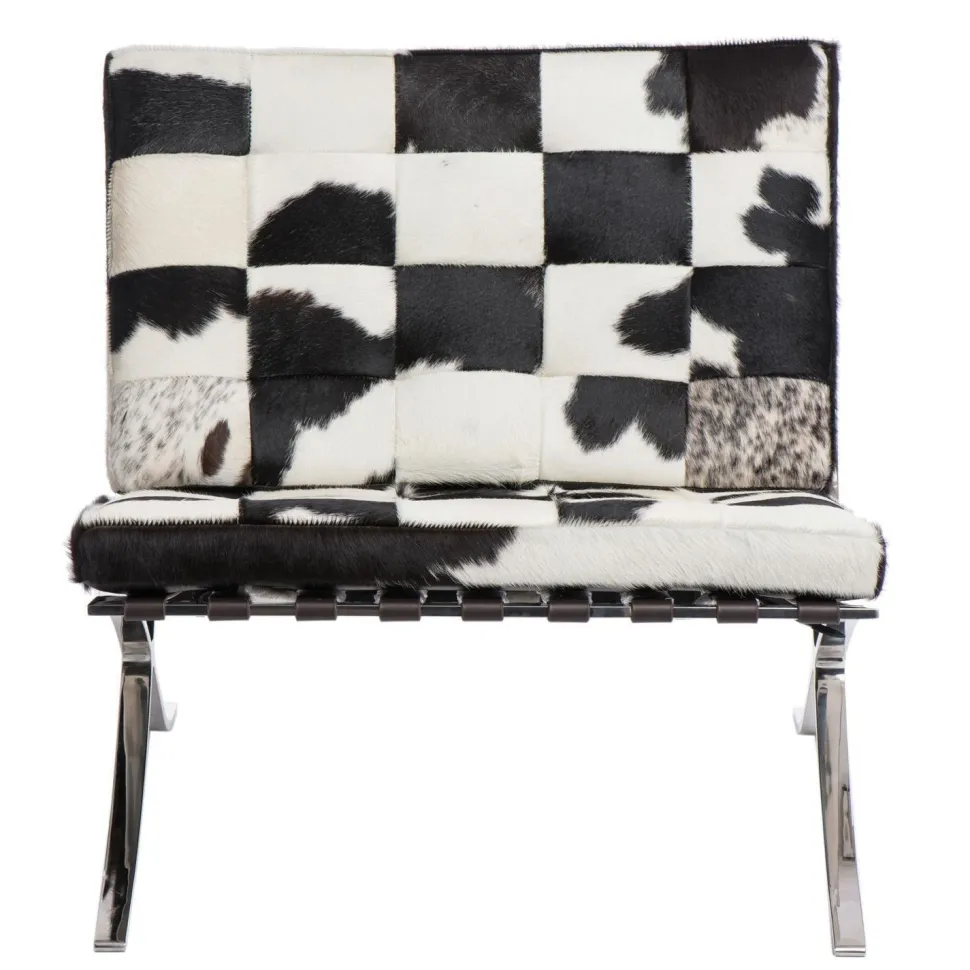 Fotel BA1 skóra naturalna pony inspirowany Barcelona