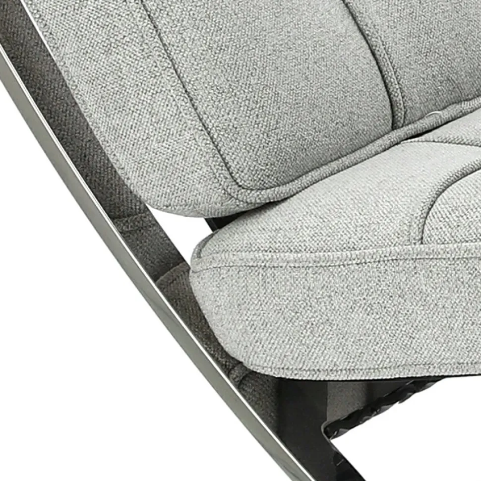 Fotel BA1 tkanina jasny szary inspirowany Barcelona