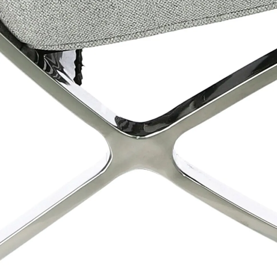 Fotel BA1 tkanina jasny szary inspirowany Barcelona