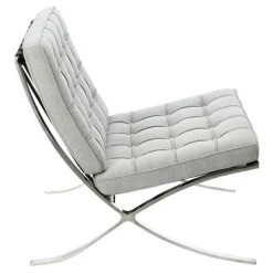 Fotel BA1 tkanina jasny szary inspirowany Barcelona