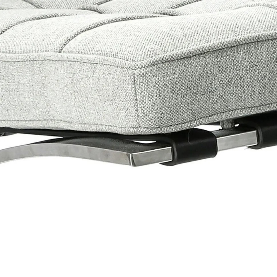 Fotel BA1 tkanina jasny szary inspirowany Barcelona