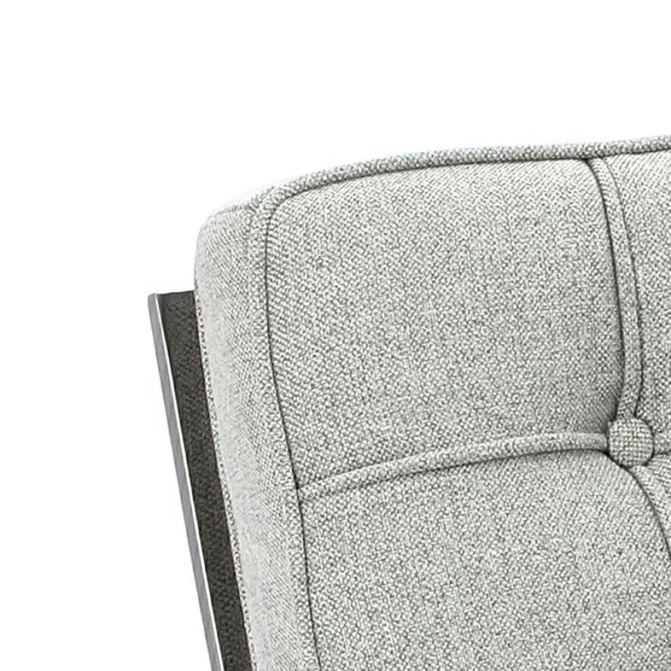 Fotel BA1 tkanina jasny szary inspirowany Barcelona