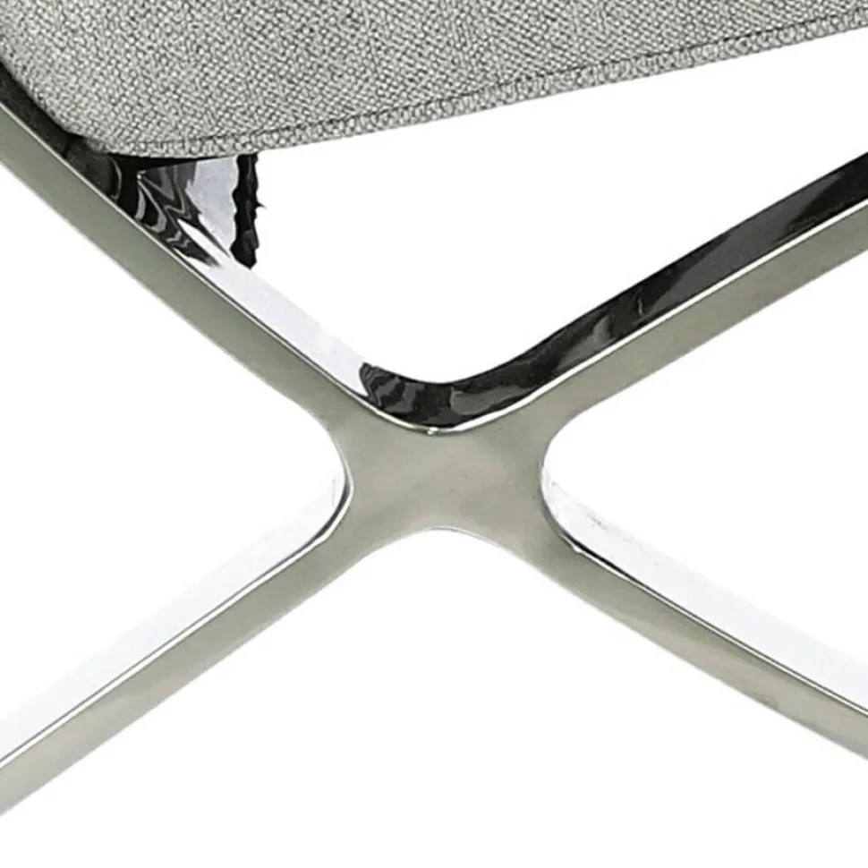 Fotel BA1 tkanina jasny szary inspirowany Barcelona