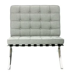 Fotel BA1 tkanina jasny szary inspirowany Barcelona