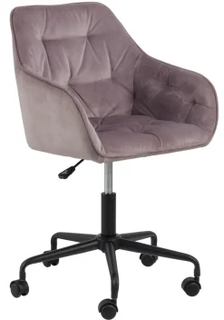 Fotel biurowy Brooke VIC różowy welwetowy
