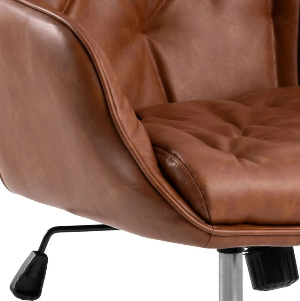 Fotel biurowy Erik brązowy PU