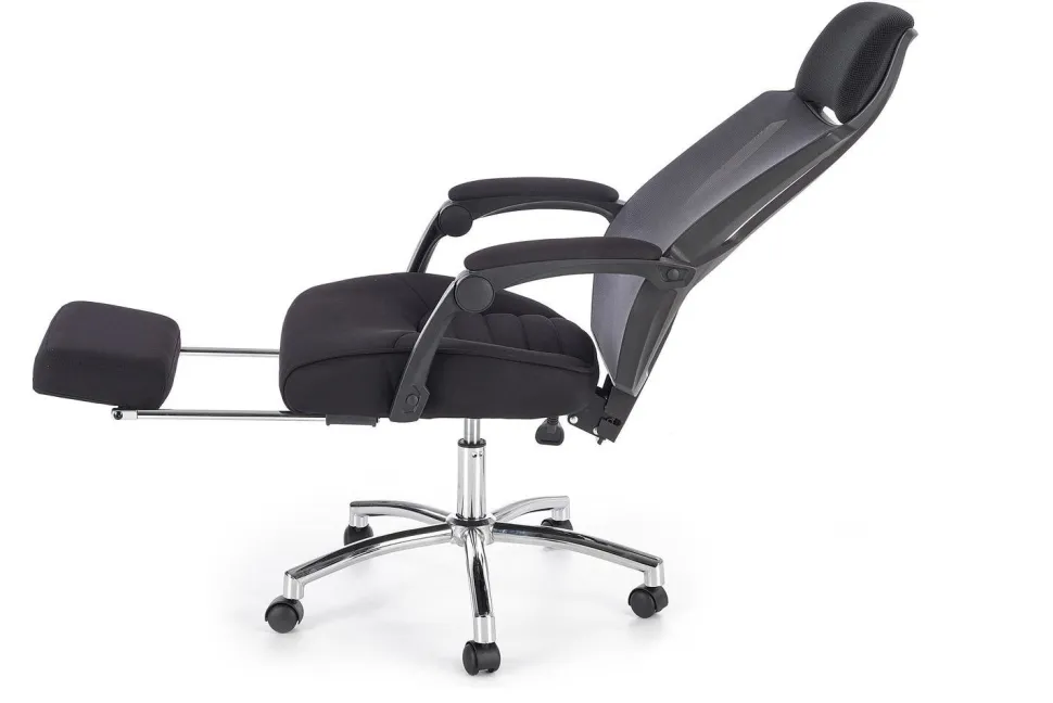 Fotel biurowy Mande z podnóżkiem czarny