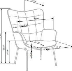 Fotel Cabres szary/ czarny