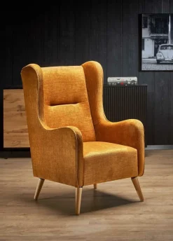 Fotel Caitano musztardowy