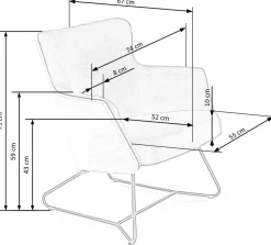 Fotel Calderon szary/ dąb
