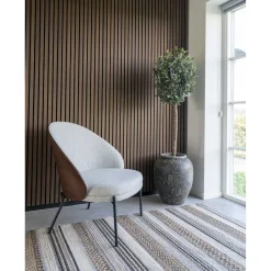 Fotel Canelas szary jasny/ ciemny brąz