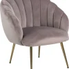Fotel Daniella Dusty Rose złote nogi