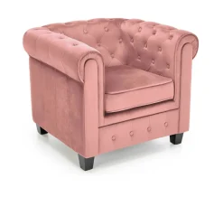 Fotel Dassion welwet różowy