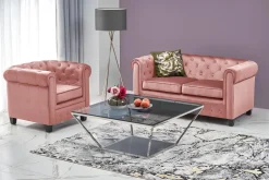 Fotel Dassion welwet różowy