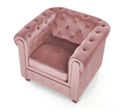 Fotel Dassion welwet różowy