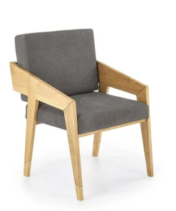 Fotel Davero szary/ dąb naturalny