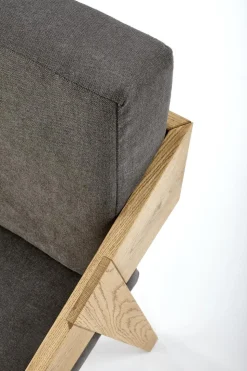 Fotel Davero szary/ dąb naturalny