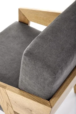 Fotel Davero szary/ dąb naturalny