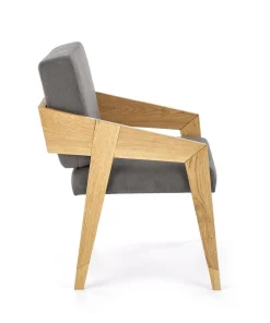 Fotel Davero szary/ dąb naturalny
