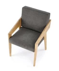 Fotel Davero szary/ dąb naturalny