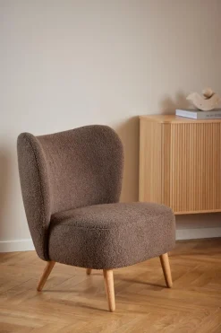 Fotel Elmont brązowy/ naturalny