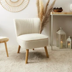 Fotel Erika biały boucle