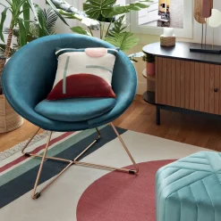 Fotel Evan velvet morski