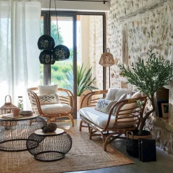 Fotel Farah rattan biały