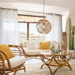 Fotel Farah rattan biały