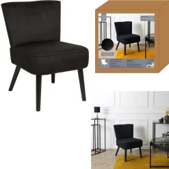 Fotel Giulia czarny sztruks