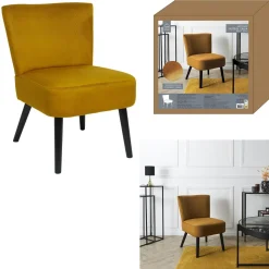 Fotel Giulia żółty sztruks