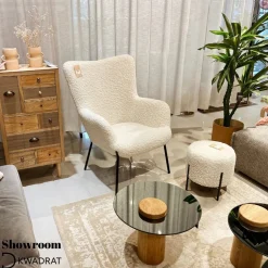 Fotel Glasgow biały glamour